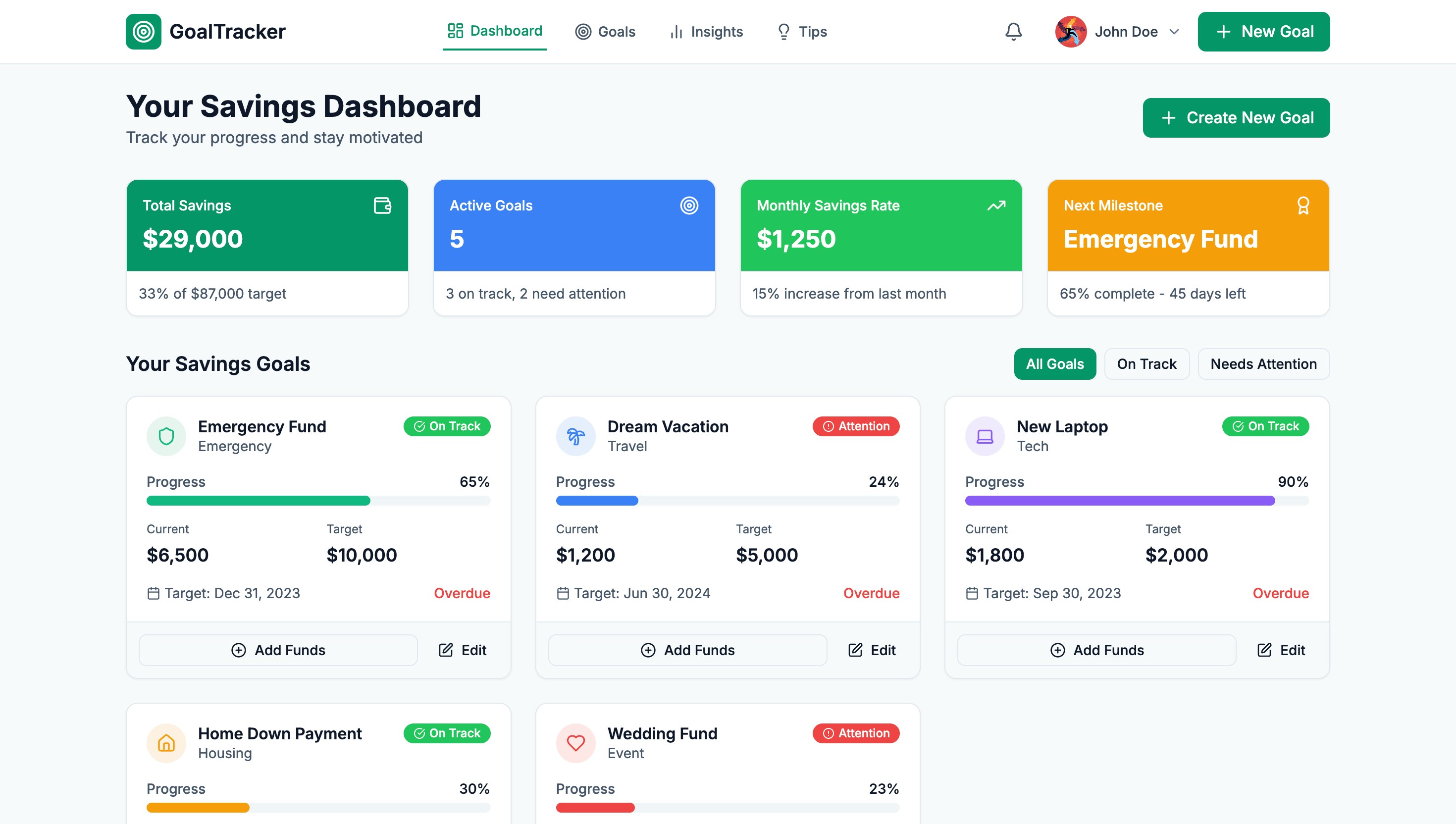 Savings Goal App Preview