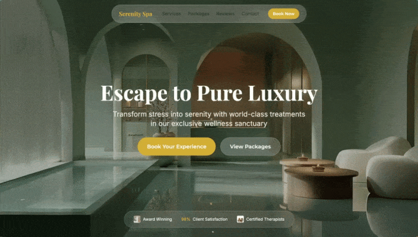 Serenity Spa Landing Preview