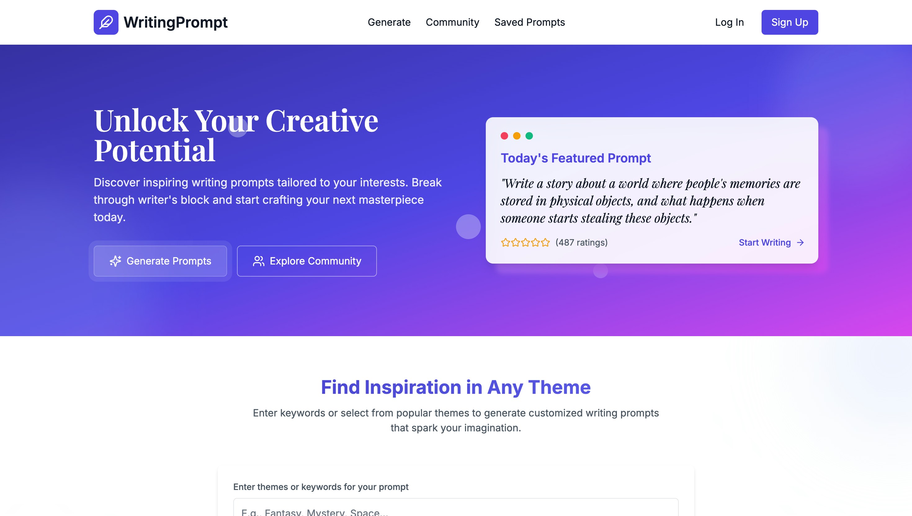 Writing Prompt Generator Preview
