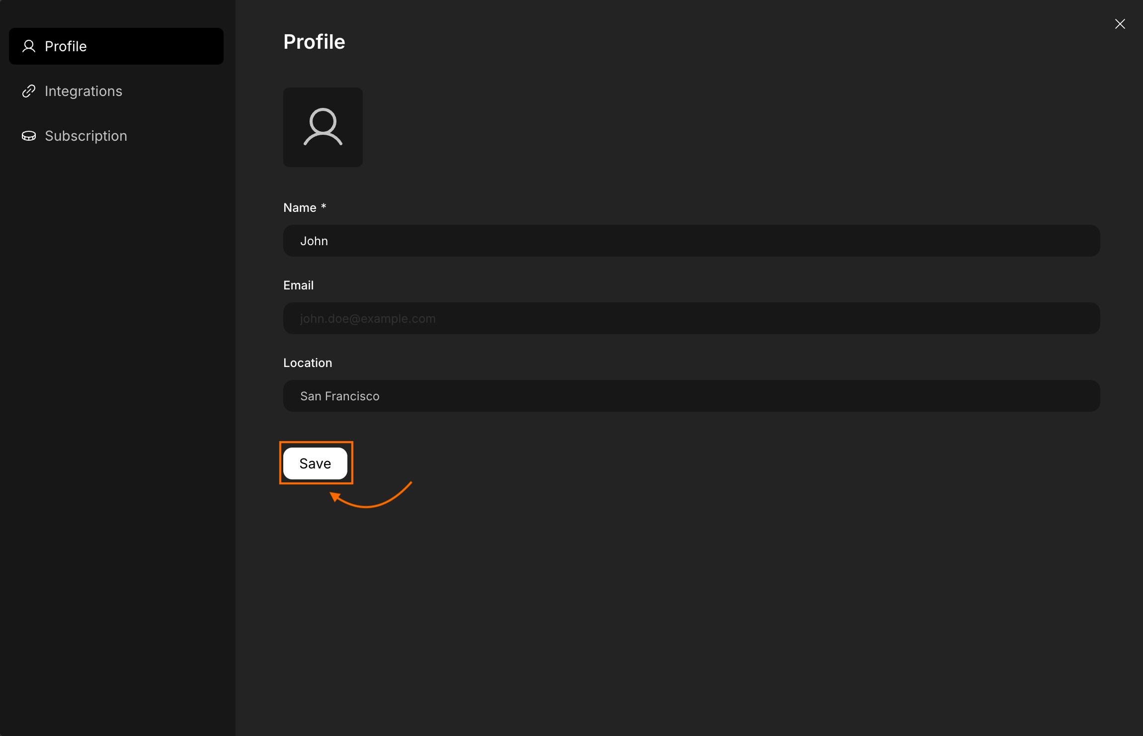 Update profile