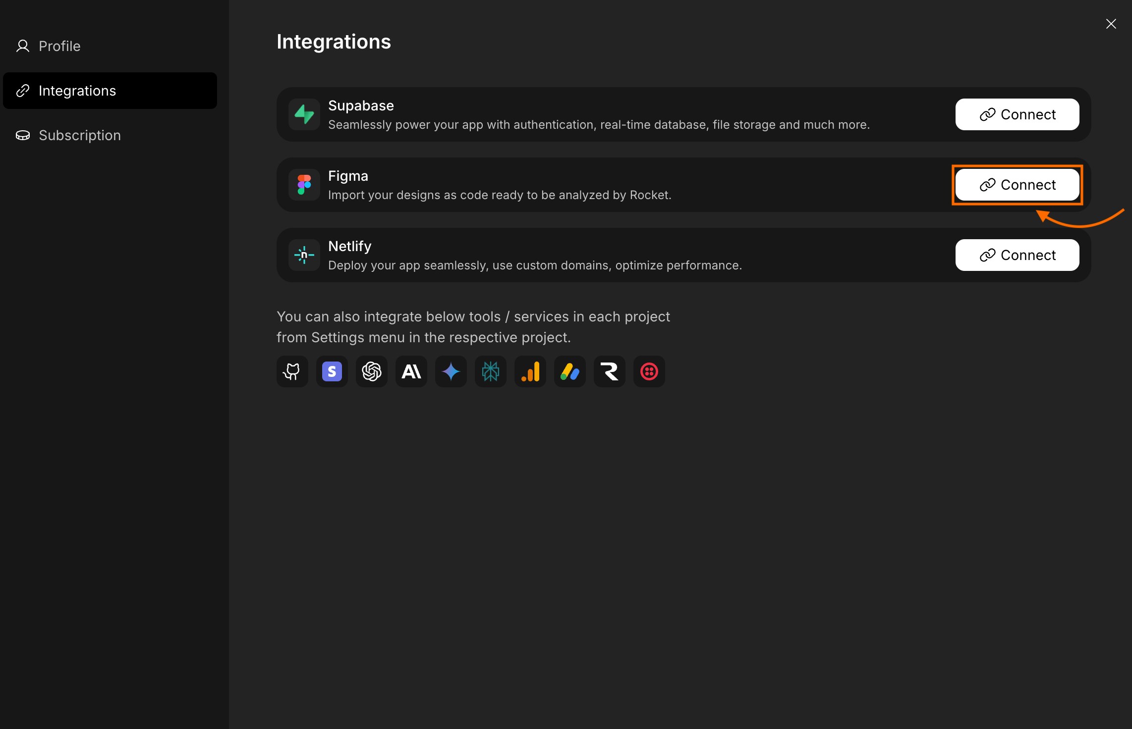 Connect Figma integration