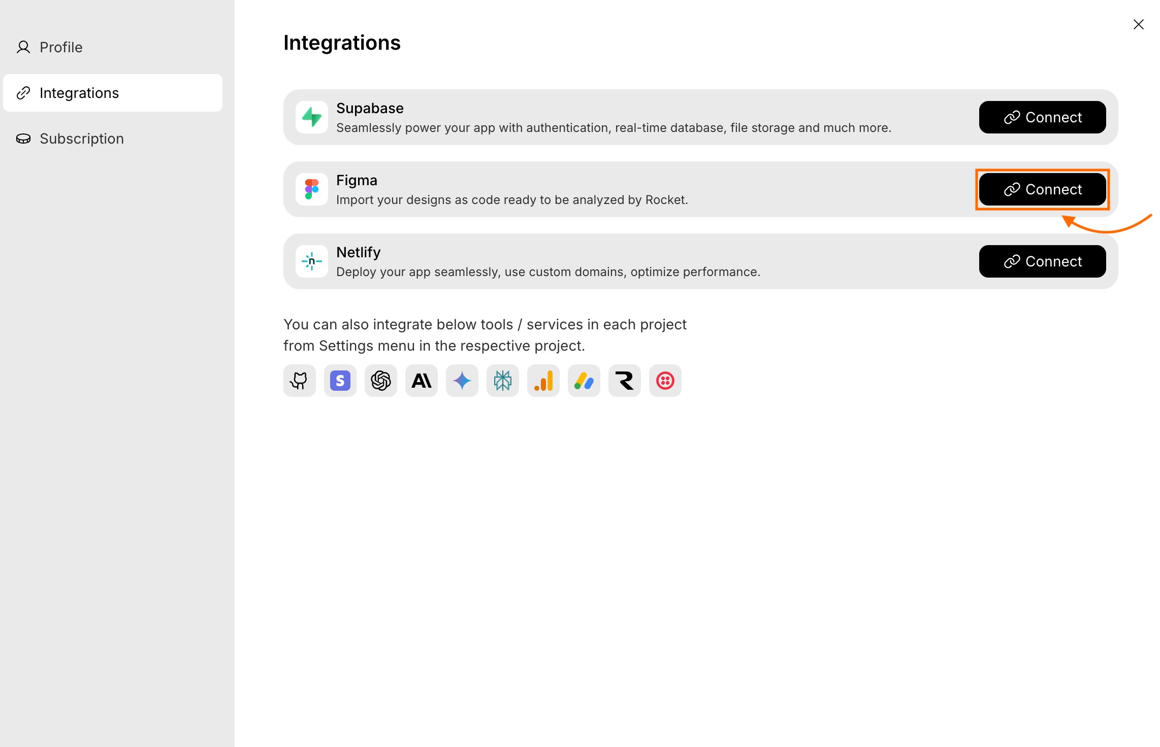 Connect Figma integration