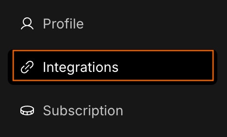 Open Integration tab
