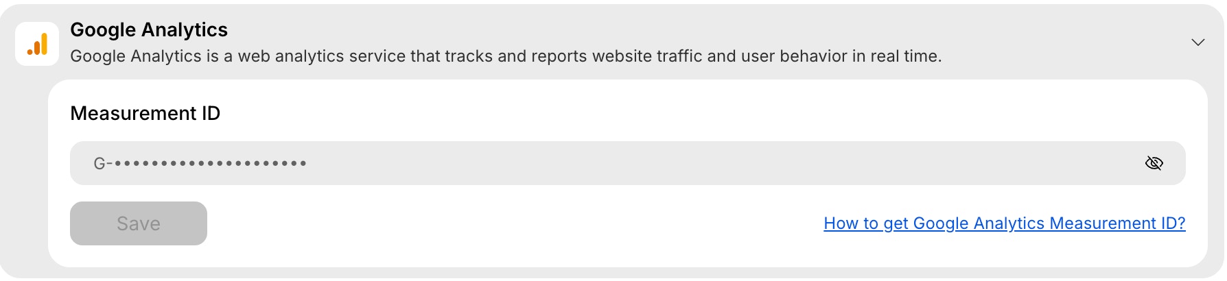 Google Analytics card