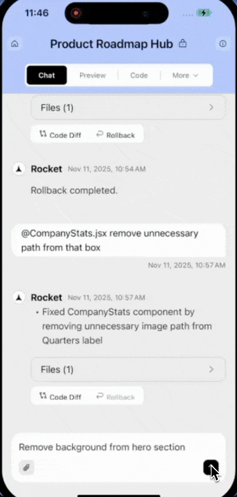 Window showing added and removed lines of code in different colors.