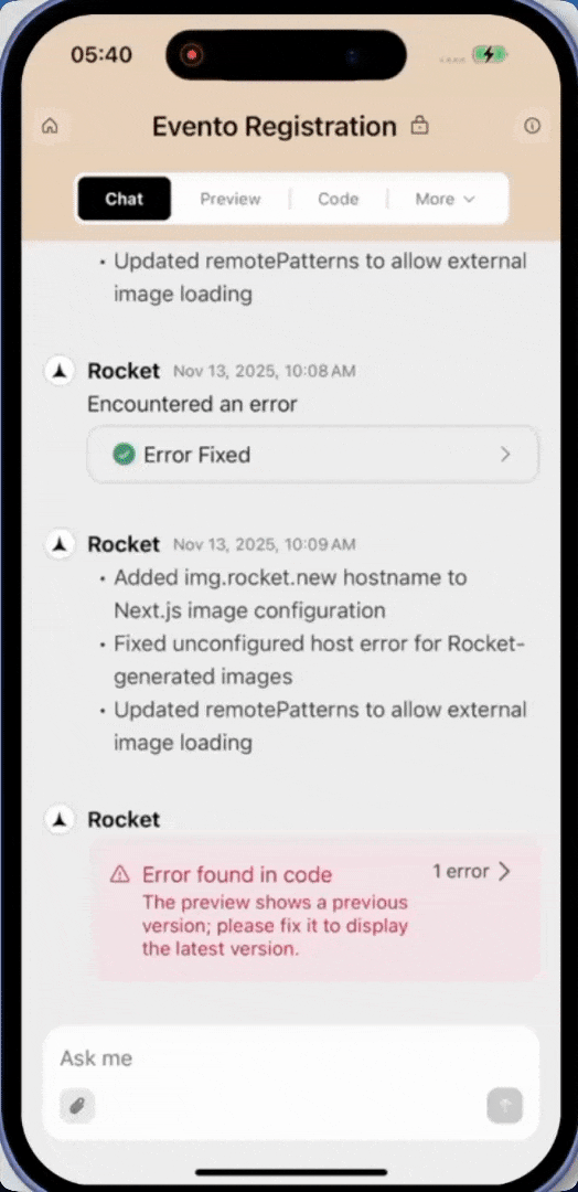Fix It resolving an error from a previous code generation.