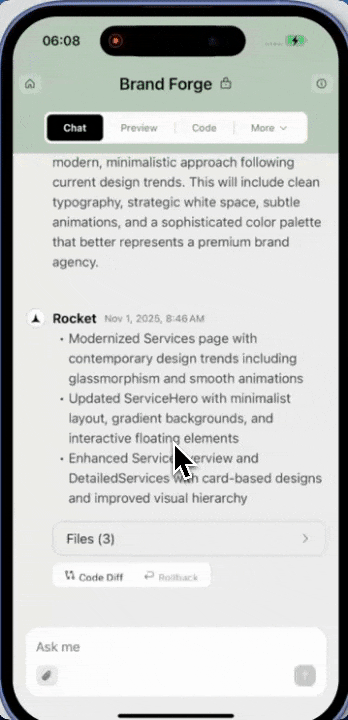 File being uploaded directly into Rocket chat.
