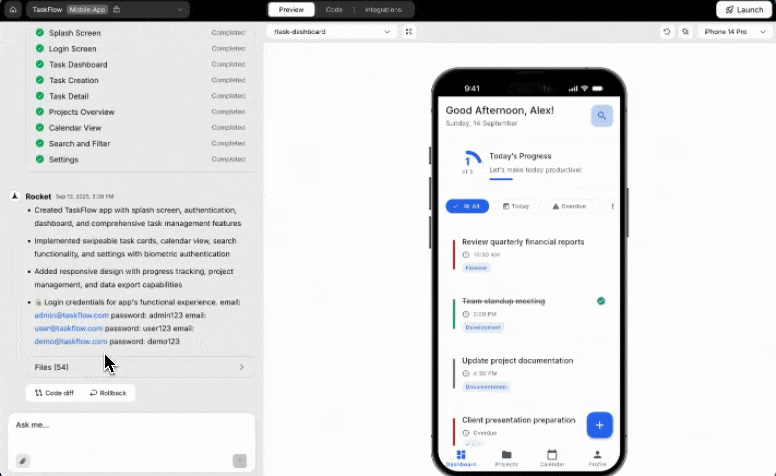 Window showing added and removed lines of code in different colors.
