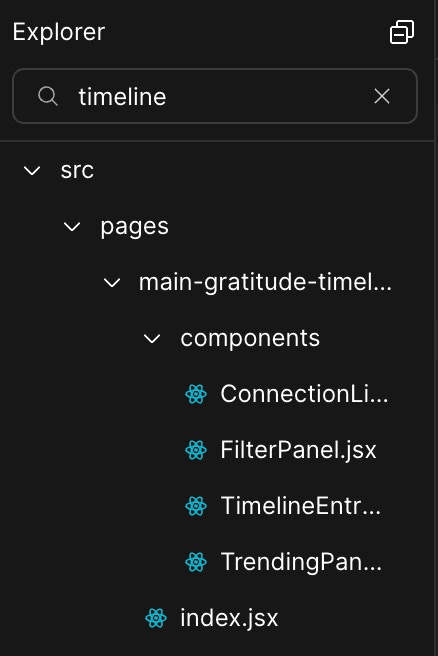 File search bar showing live filtering results in Rocket.