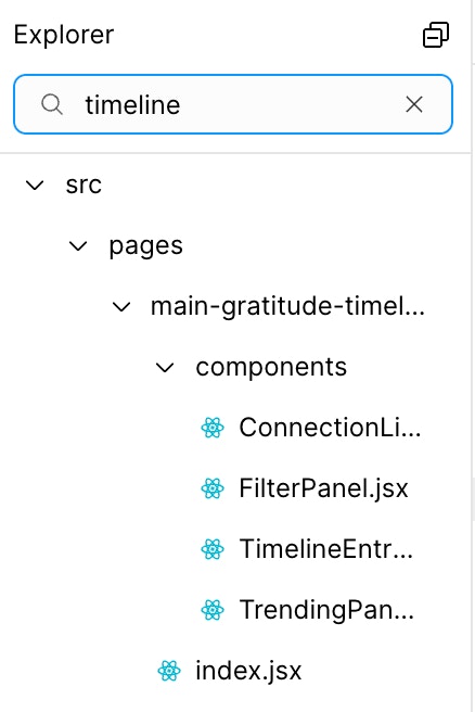 File search bar showing live filtering results in Rocket.