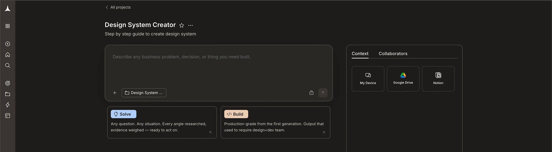 Projects page showing the newly created project card alongside the Create new project card.