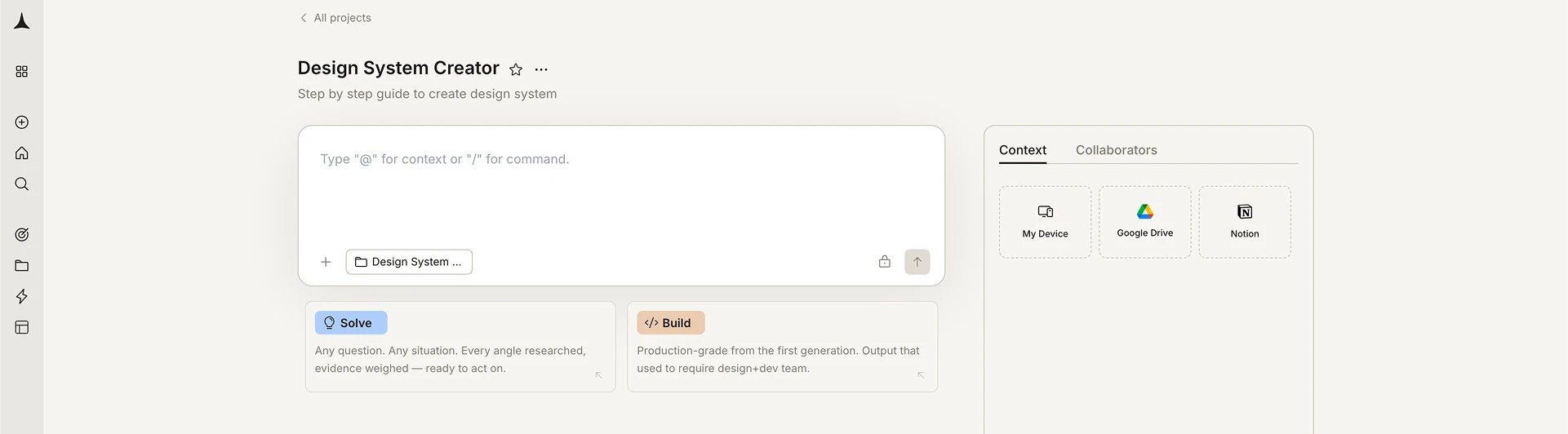 Projects page showing the newly created project card alongside the Create new project card.