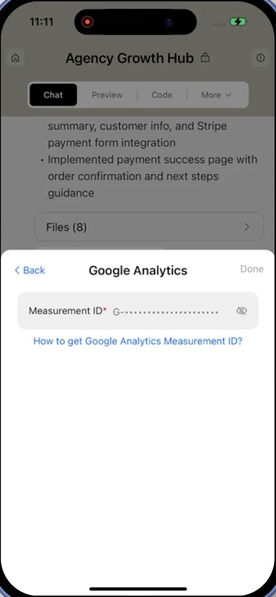 Add tracking code and save