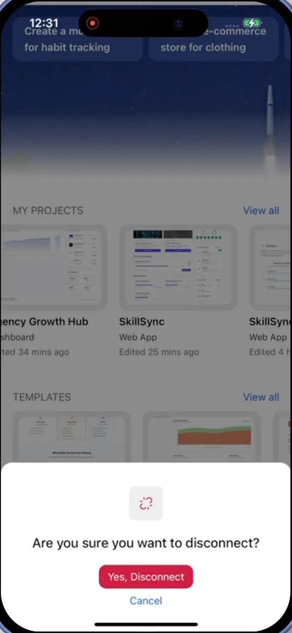 Netlify disconnect popup
