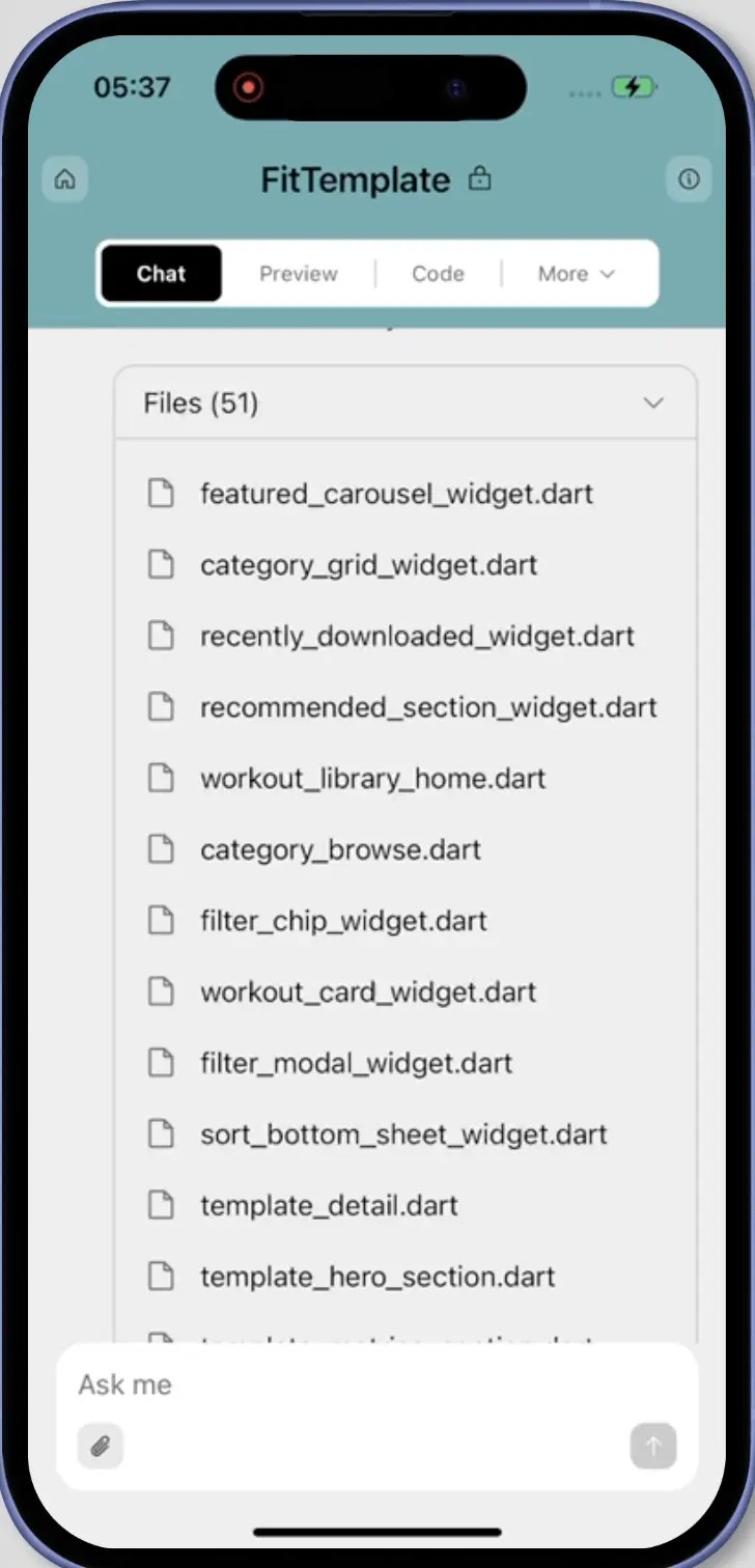 Rocket chat interface with messages and output preview on mobile.