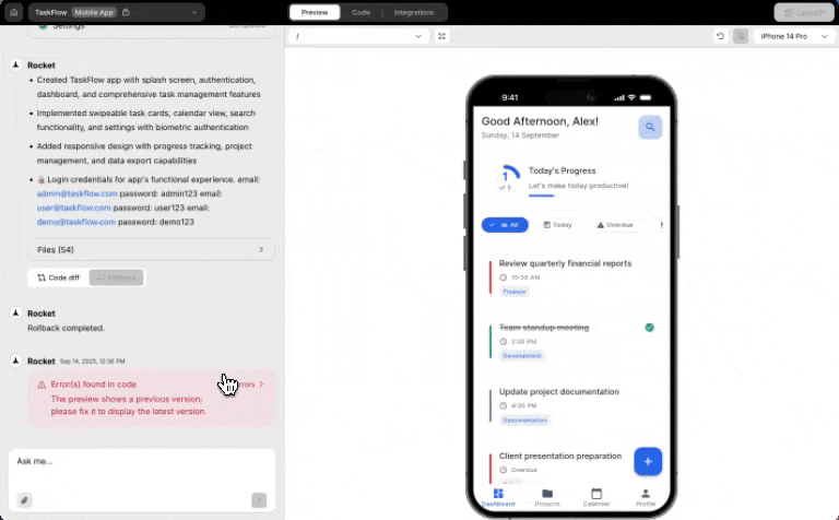 Fix It resolving an error from a previous code generation.