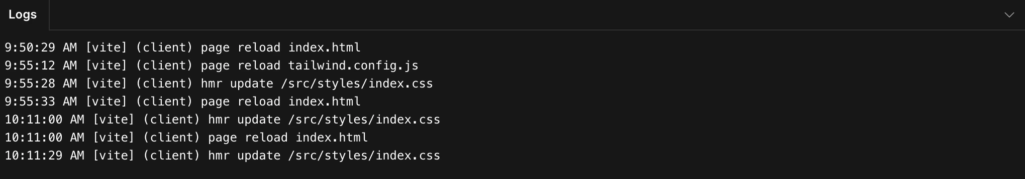 Live log output in Rocket showing build events and errors.