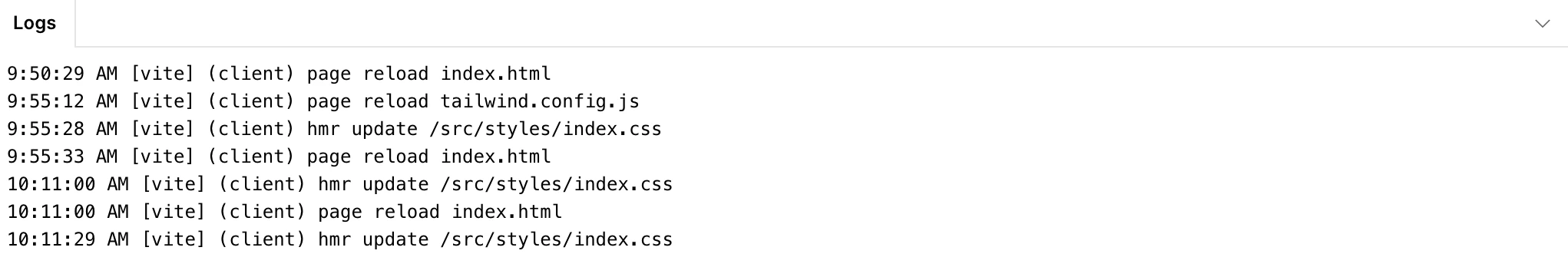 Live log output in Rocket showing build events and errors.