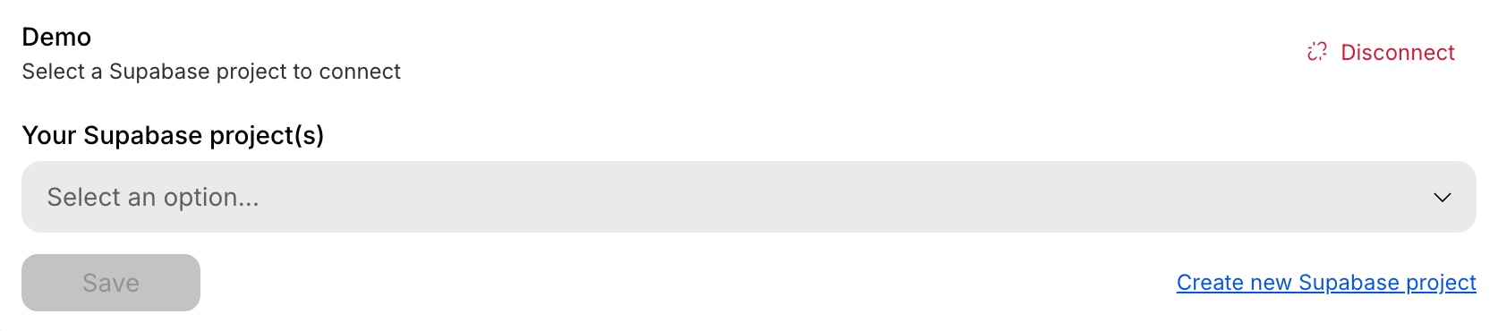 Select Supabase project