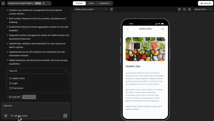 Import screen from different Figma file