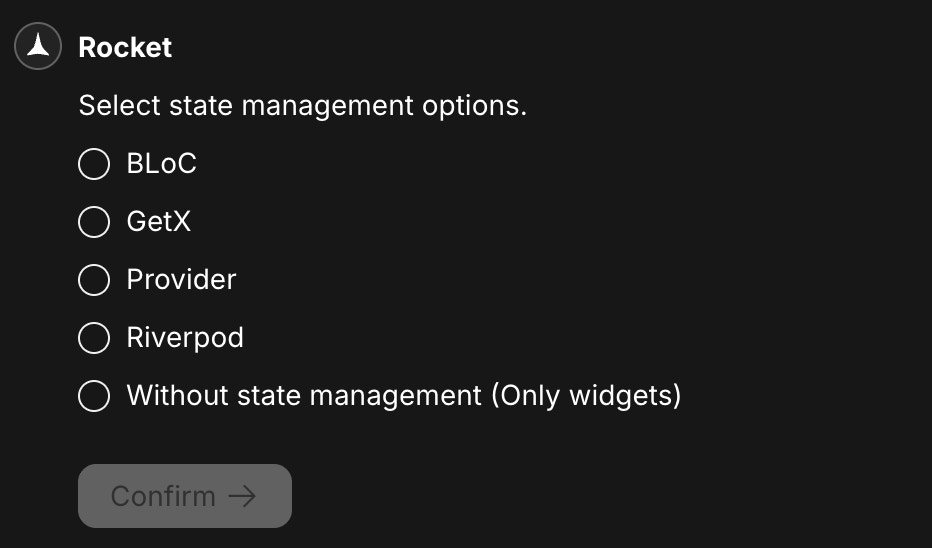Flutter state management options