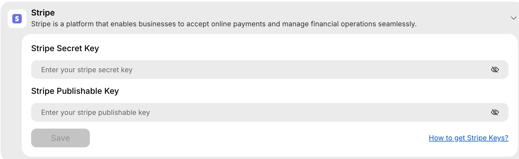 Click Stripe integration