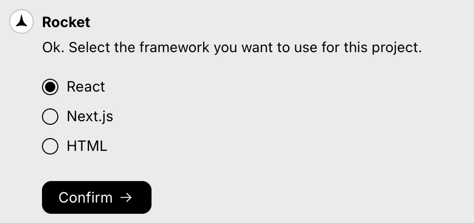 Framework customization screen where you can modify the default Web App stack.