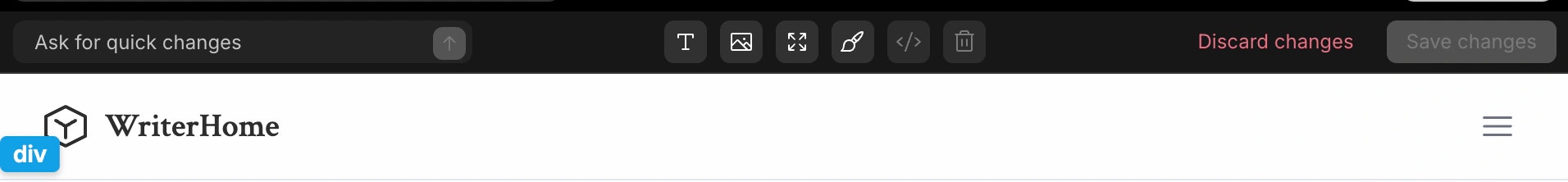 Rocket visual editor open in preview mode with editable properties.