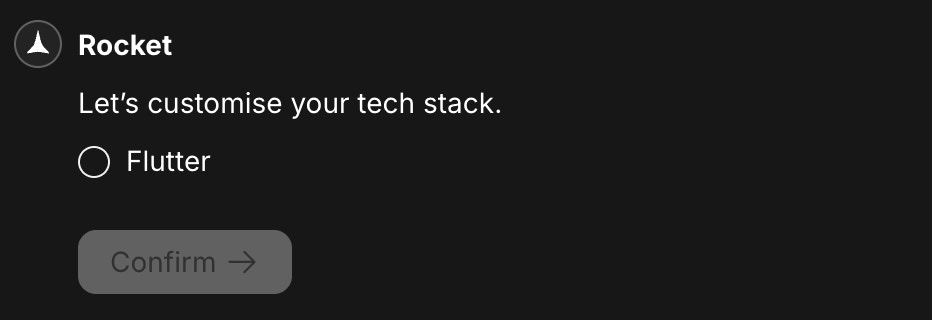 Framework selection modal
