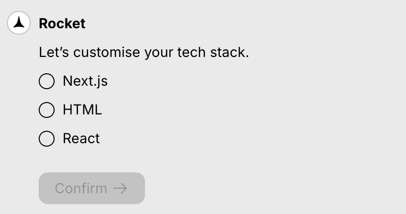 Framework selection modal