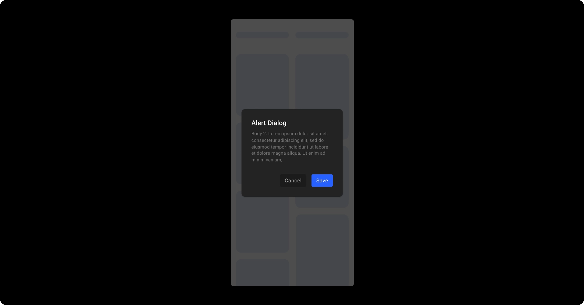 Dialog overlay design