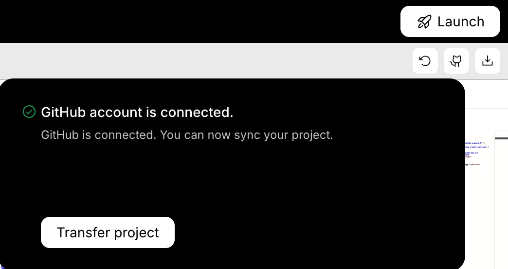 Transferring Rocket project to a connected GitHub repo.
