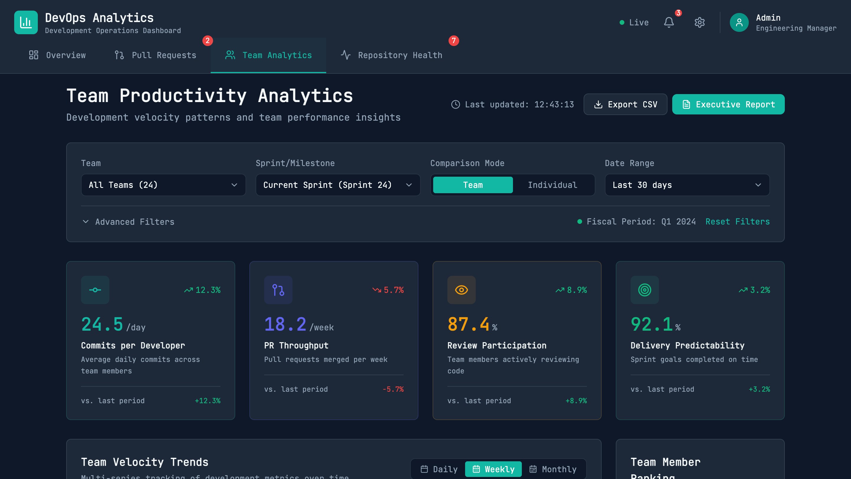 DevOps Analytics app Preview