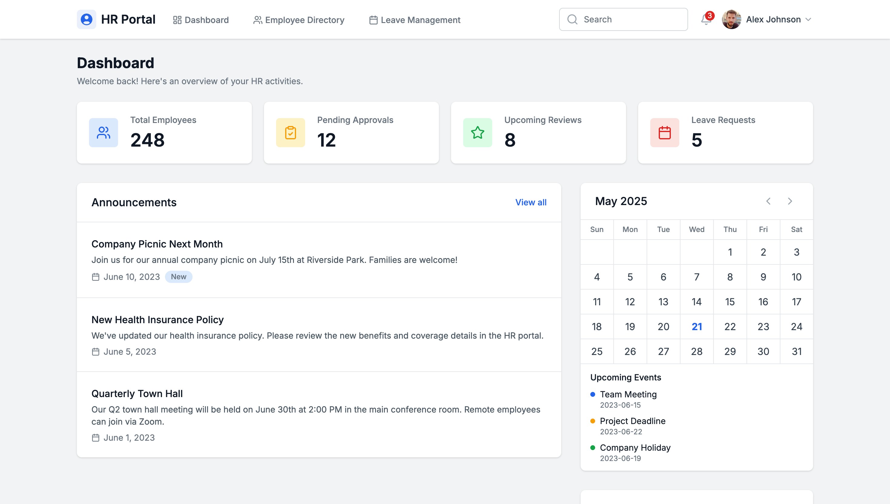 HR Portal Preview