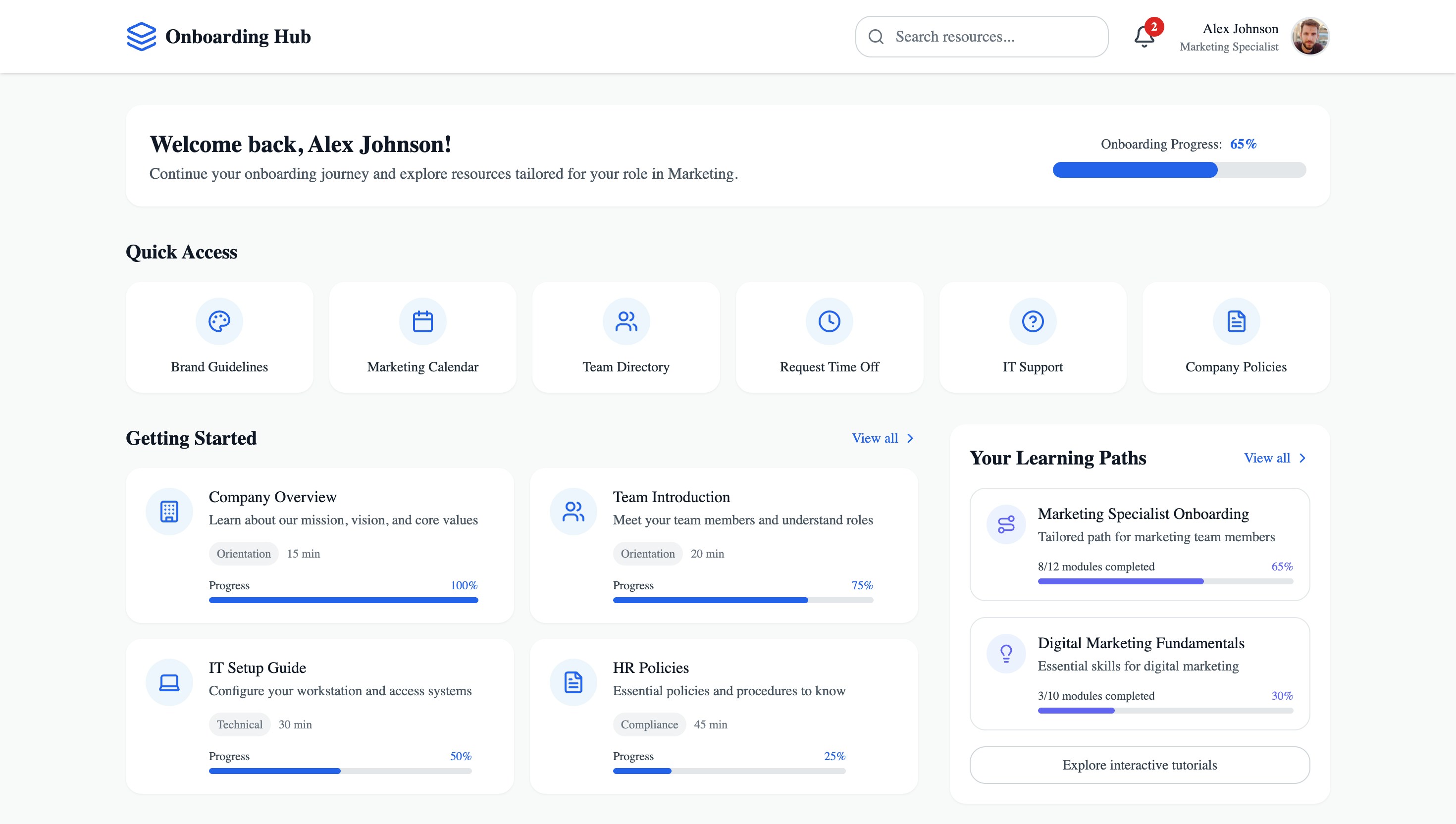 Onboarding Resource Hub Preview