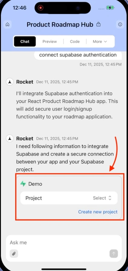 Select Supabase project