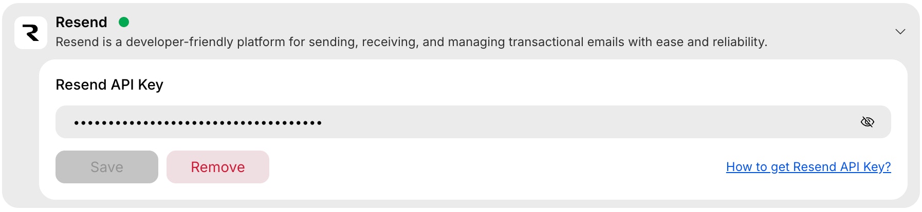 Remove Resend API key