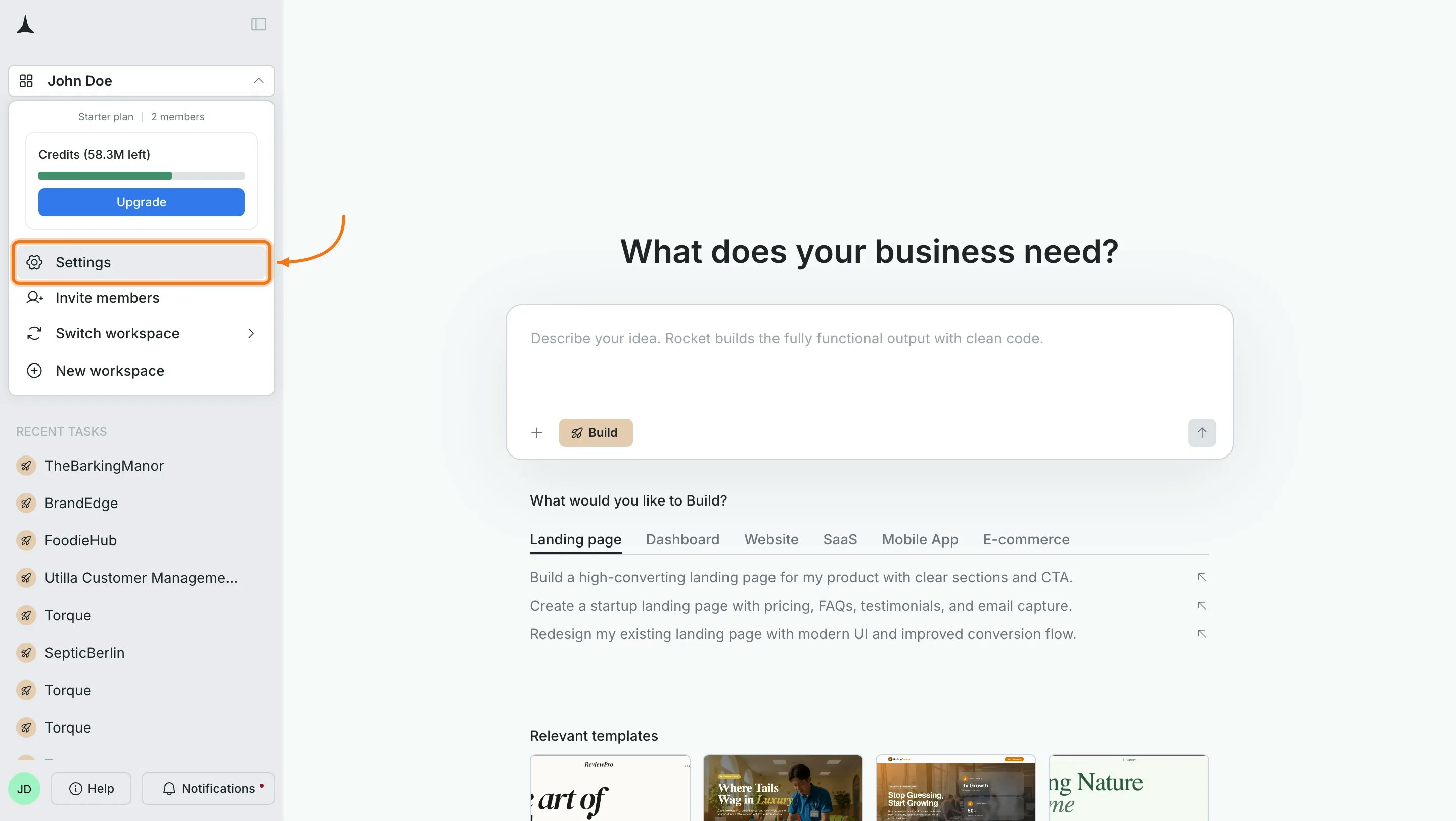 Workspace Settings showing the Connectors tab with the Supabase card.