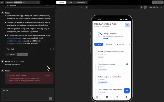 Fix It resolving an error from a previous code generation.