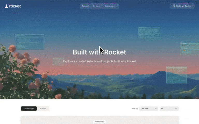 Built with Rocket page
