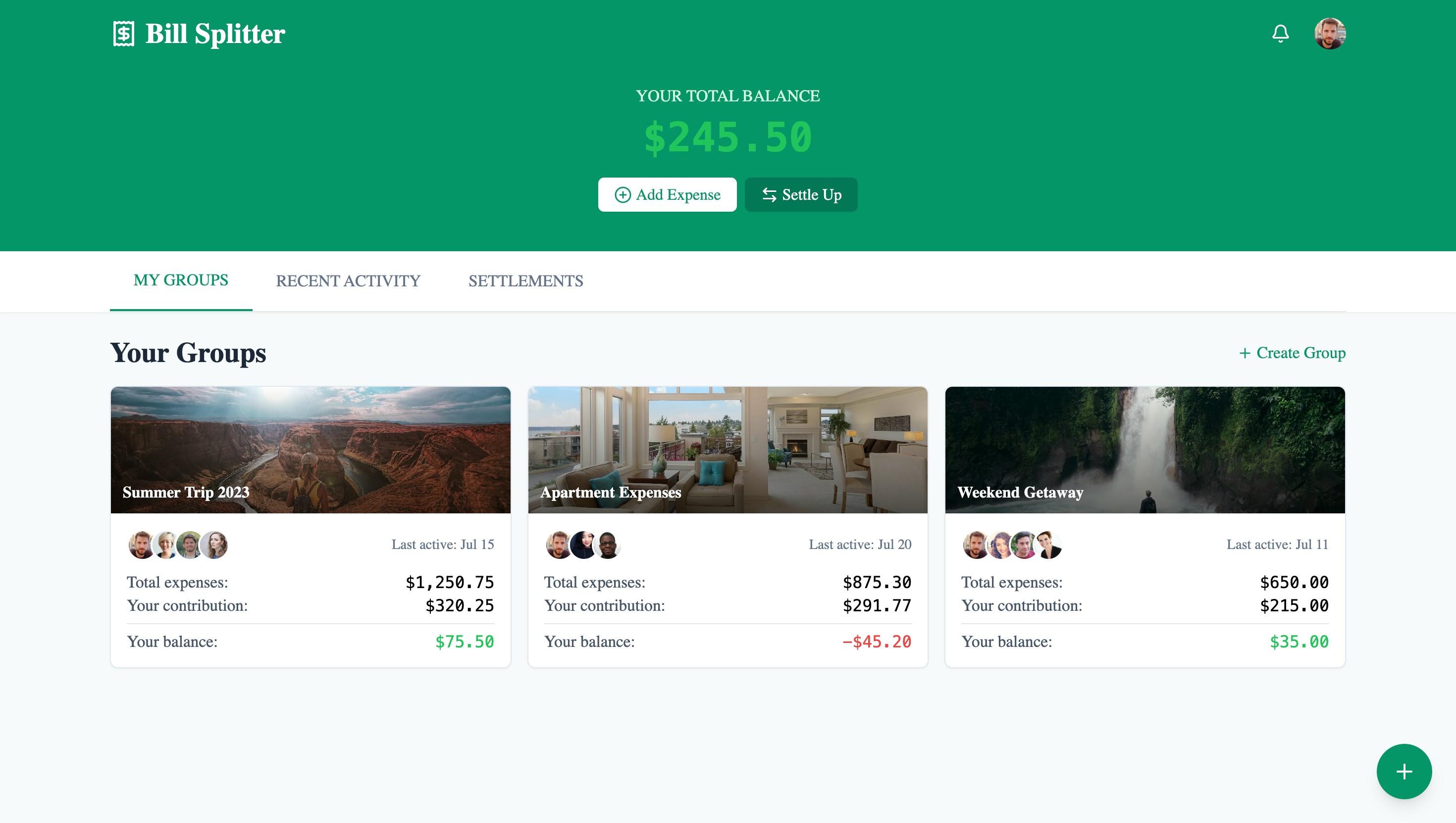 Bill splitting app Preview