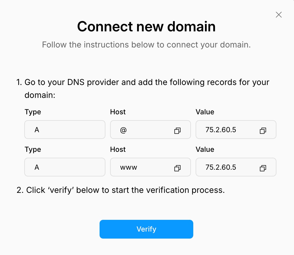 DNS setup instructions