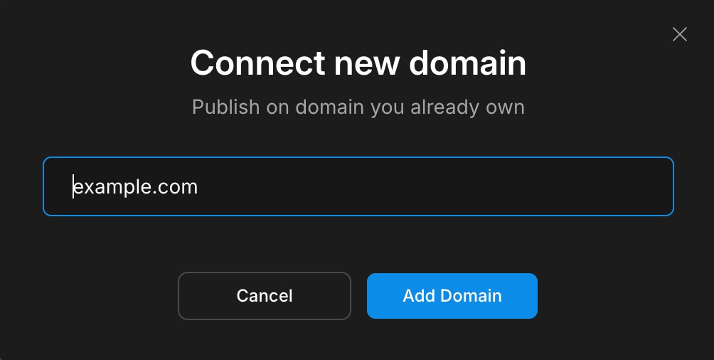 Enter domain field
