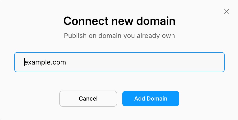 Enter domain field