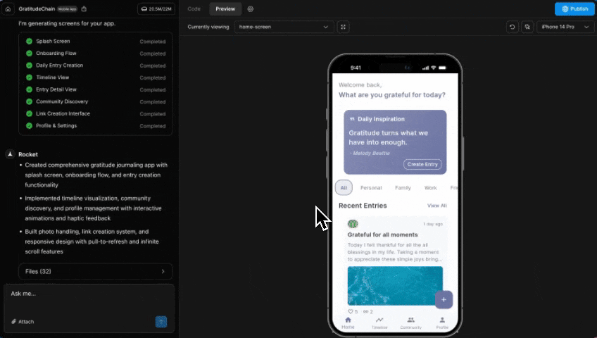 Screen selector in preview