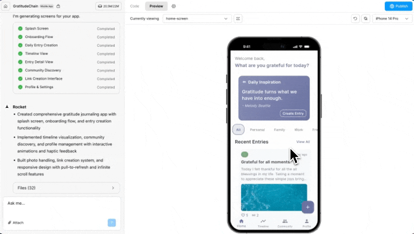 Screen selector in preview