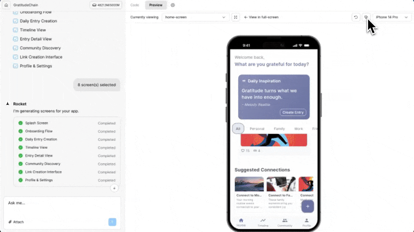 Visual edit interface