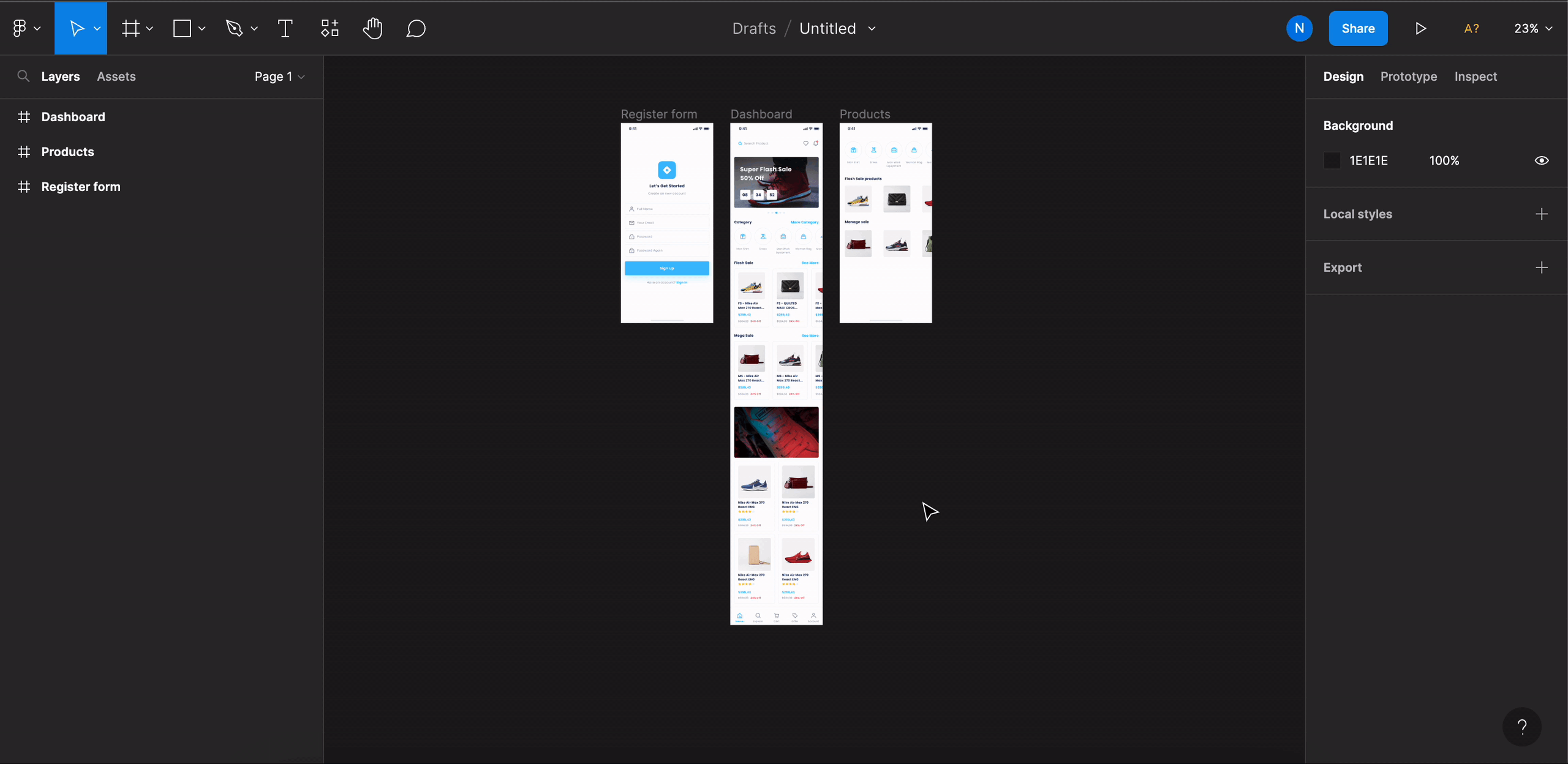 Scrolling elements correctly placed outside the frame