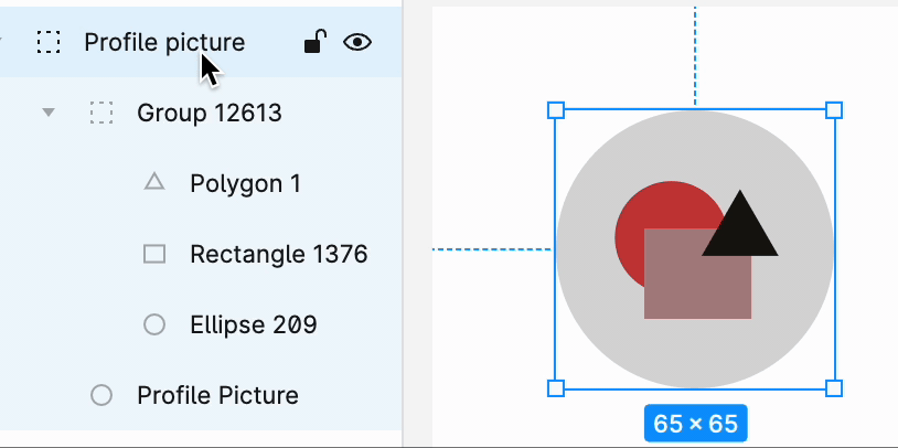 Animated example showing grouped vectors