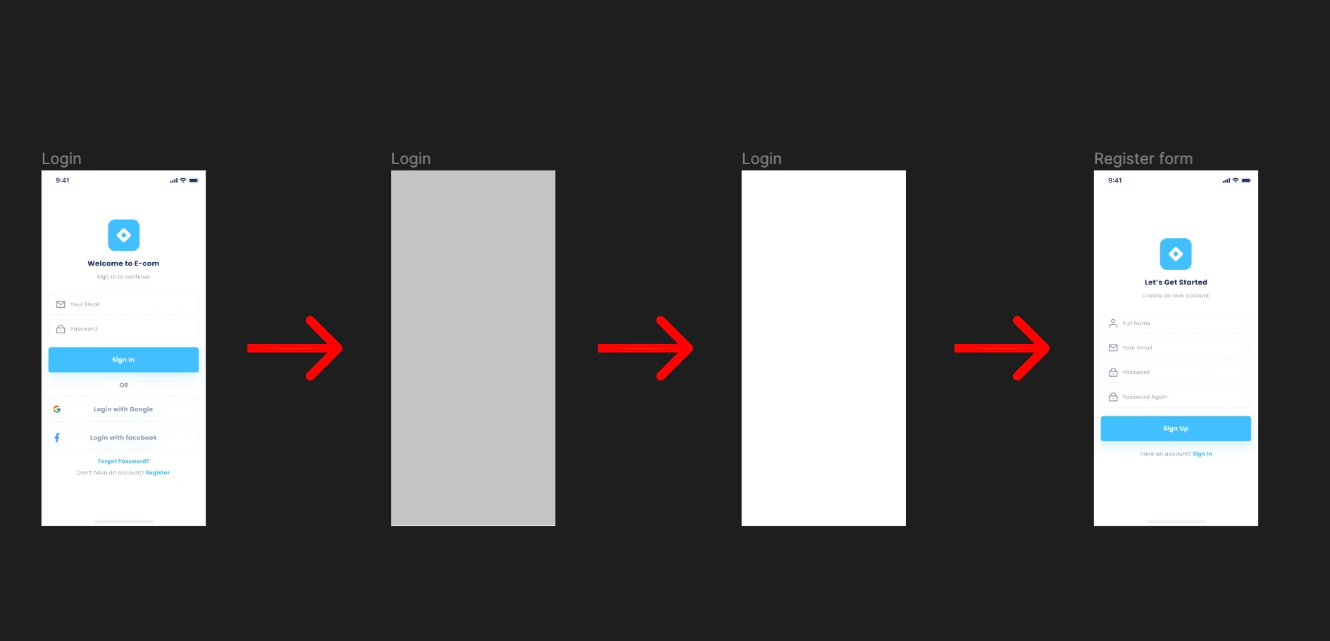 New screen created by duplicating old one in Figma